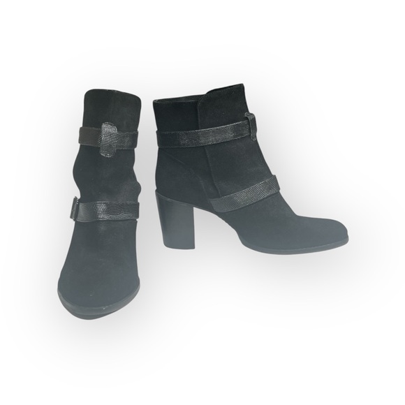 Paula Bahia ✿ Suede Double Buckle Wrap Strap Engineer Boots ✿ Black ✿ 39 8.5 9M - Picture 10 of 16
